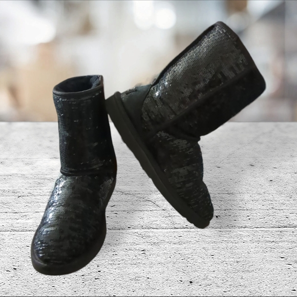 UGG Shoes - Ugg Australia sequined short black boots size 6 USA